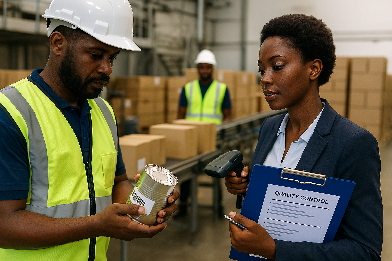 Illustration d’une conserverie et d’emballages métalliques